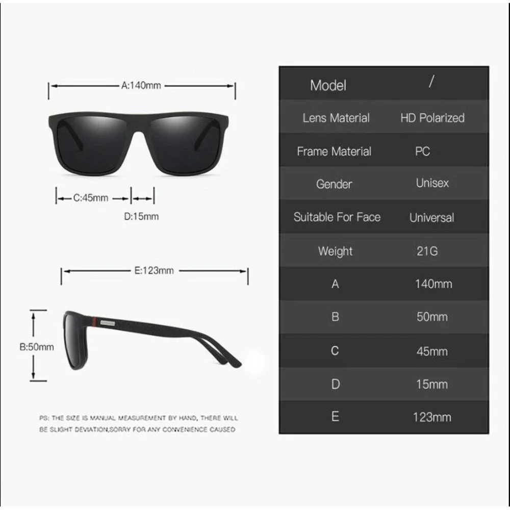 Men's Black Rectangular Sunglasses Blue Mirrored‎ Lenses PC Frame Lentes Gafas